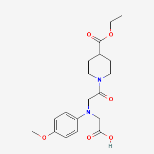 molecular formula C19H26N2O6 B1326875 [{2-[4-(Ethoxycarbonyl)piperidin-1-yl]-2-oxoethyl}(4-methoxyphenyl)amino]acetic acid CAS No. 1142205-71-7