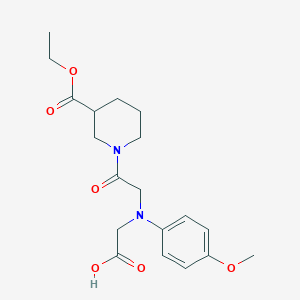 molecular formula C19H26N2O6 B1326876 [{2-[3-(Ethoxycarbonyl)piperidin-1-yl]-2-oxoethyl}(4-methoxyphenyl)amino]acetic acid CAS No. 1142205-73-9