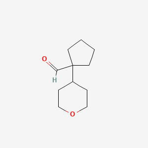 1-(Oxan-4-yl)cyclopentane-1-carbaldehyde