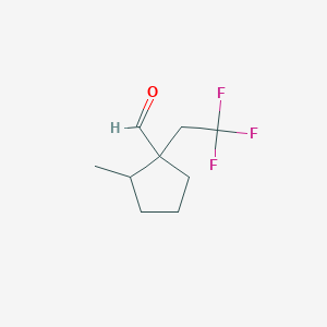 2-Methyl-1-(2,2,2-trifluoroethyl)cyclopentane-1-carbaldehyde