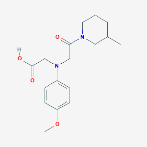 molecular formula C17H24N2O4 B1326882 {(4-メトキシフェニル)[2-(3-メチルピペリジン-1-イル)-2-オキソエチル]アミノ}酢酸 CAS No. 1142205-85-3