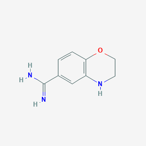 molecular formula C9H11N3O B13269035 3,4-dihydro-2H-1,4-benzoxazine-6-carboximidamide 