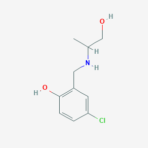 molecular formula C10H14ClNO2 B13269081 4-Chloro-2-{[(1-hydroxypropan-2-yl)amino]methyl}phenol 