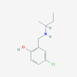 molecular formula C11H16ClNO B13269158 2-{[(Butan-2-yl)amino]methyl}-4-chlorophenol 