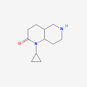 molecular formula C11H18N2O B13269190 1-Cyclopropyl-decahydro-1,6-naphthyridin-2-one 