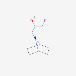 molecular formula C9H16FNO B13269207 1-{7-Azabicyclo[2.2.1]heptan-7-yl}-3-fluoropropan-2-ol 