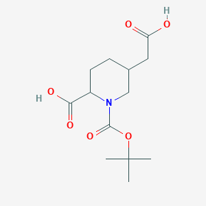 1-[(tert-Butoxy)carbonyl]-5-(carboxymethyl)piperidine-2-carboxylic acid