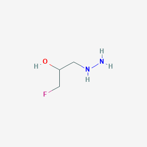 molecular formula C3H9FN2O B13269289 1-Fluoro-3-hydrazinylpropan-2-ol 