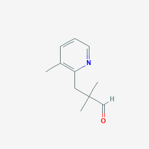 molecular formula C11H15NO B13269299 2,2-Dimethyl-3-(3-methylpyridin-2-yl)propanal 