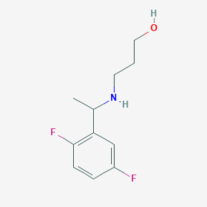 molecular formula C11H15F2NO B13269330 3-{[1-(2,5-Difluorophenyl)ethyl]amino}propan-1-ol 