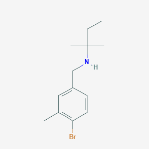 molecular formula C13H20BrN B13269346 [(4-Bromo-3-methylphenyl)methyl](2-methylbutan-2-yl)amine 