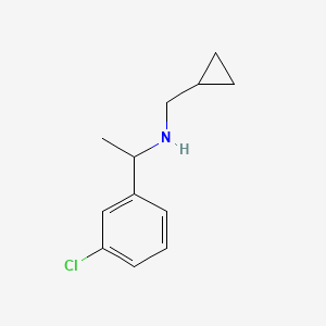 molecular formula C12H16ClN B13269428 [1-(3-Chlorophenyl)ethyl](cyclopropylmethyl)amine 