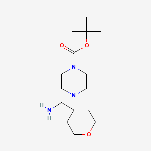 tert-Butyl 4-[4-(aminomethyl)oxan-4-yl]piperazine-1-carboxylate