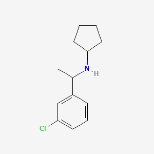 molecular formula C13H18ClN B13269503 N-[1-(3-chlorophenyl)ethyl]cyclopentanamine 