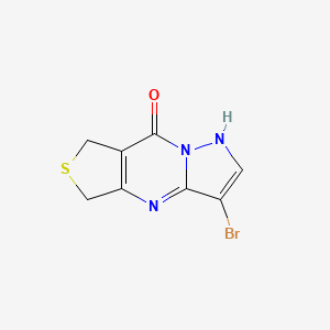 molecular formula C8H6BrN3OS B13269522 10-Bromo-5-thia-1,8,12-triazatricyclo[7.3.0.0,3,7]dodeca-3(7),9,11-trien-2-one 