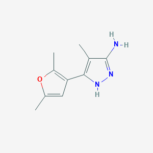 molecular formula C10H13N3O B13269524 3-(2,5-Dimethylfuran-3-YL)-4-methyl-1H-pyrazol-5-amine CAS No. 1187767-01-6