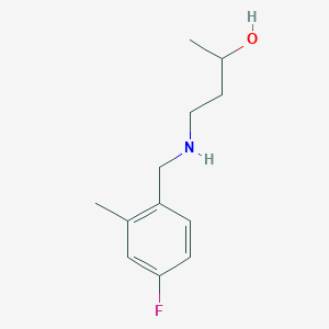 molecular formula C12H18FNO B13269615 4-{[(4-Fluoro-2-methylphenyl)methyl]amino}butan-2-ol 