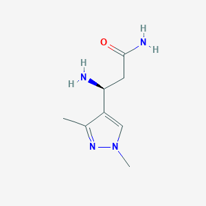 (3S)-3-amino-3-(1,3-dimethyl-1H-pyrazol-4-yl)propanamide