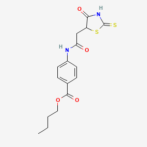 molecular formula C16H18N2O4S2 B1326975 4-[{[(2-巯基-4-氧代-4,5-二氢-1,3-噻唑-5-基)乙酰]氨基}苯甲酸丁酯 CAS No. 1142207-19-9