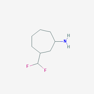 molecular formula C8H15F2N B13269757 3-(Difluoromethyl)cycloheptan-1-amine 