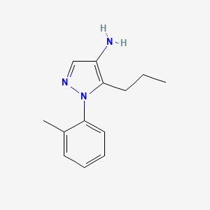 molecular formula C13H17N3 B13269760 1-(2-Methylphenyl)-5-propyl-1H-pyrazol-4-amine 