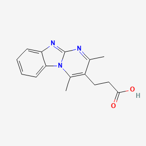 molecular formula C15H15N3O2 B13269844 3-(2,4-Dimethylbenzo[4,5]imidazo[1,2-a]pyrimidin-3-yl)propanoic acid 