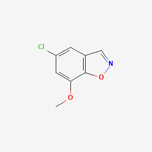 molecular formula C8H6ClNO2 B13269935 5-Chloro-7-methoxy-1,2-benzoxazole 