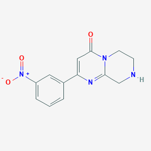 molecular formula C13H12N4O3 B13269947 2-(3-Nitrophenyl)-4H,6H,7H,8H,9H-pyrimido[1,2-a]piperazin-4-one 