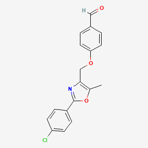 molecular formula C18H14ClNO3 B1327012 4-{[2-(4-氯苯基)-5-甲基-1,3-噁唑-4-基]-甲氧基}苯甲醛 CAS No. 921142-26-9