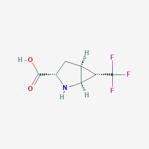 molecular formula C7H8F3NO2 B13270124 (1S,3S,5S,6S)-6-(Trifluoromethyl)-2-azabicyclo[3.1.0]hexane-3-carboxylic acid CAS No. 1212823-78-3