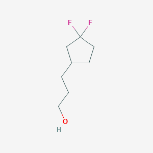 molecular formula C8H14F2O B13270153 3-(3,3-Difluorocyclopentyl)propan-1-ol 