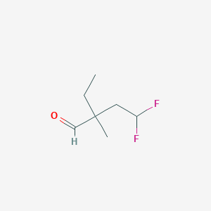 molecular formula C7H12F2O B13270162 2-Ethyl-4,4-difluoro-2-methylbutanal 