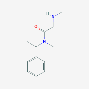 molecular formula C12H18N2O B13270176 N-methyl-2-(methylamino)-N-(1-phenylethyl)acetamide 