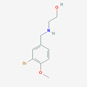 molecular formula C10H14BrNO2 B13270192 2-{[(3-Bromo-4-methoxyphenyl)methyl]amino}ethan-1-ol CAS No. 1092304-71-6