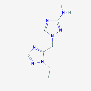 molecular formula C7H11N7 B13270204 1-[(1-ethyl-1H-1,2,4-triazol-5-yl)methyl]-1H-1,2,4-triazol-3-amine 