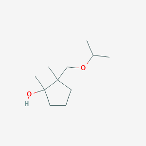 molecular formula C11H22O2 B13270220 1,2-Dimethyl-2-[(propan-2-yloxy)methyl]cyclopentan-1-ol 