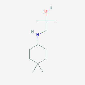 molecular formula C12H25NO B13270244 1-[(4,4-Dimethylcyclohexyl)amino]-2-methylpropan-2-ol 