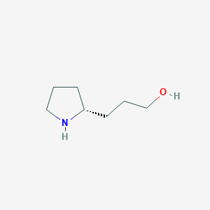 molecular formula C7H15NO B13270265 3-[(2R)-Pyrrolidin-2-yl]propan-1-ol 