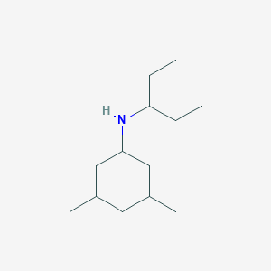 molecular formula C13H27N B13270378 3,5-Dimethyl-N-(pentan-3-yl)cyclohexan-1-amine 