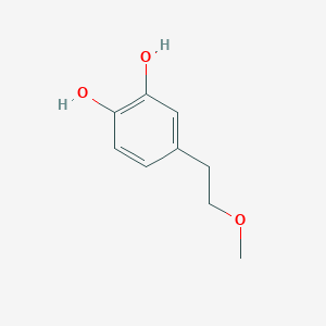 molecular formula C9H12O3 B13270457 4-(2-Methoxyethyl)benzene-1,2-diol 