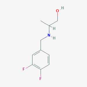 molecular formula C10H13F2NO B13270481 2-{[(3,4-Difluorophenyl)methyl]amino}propan-1-ol 