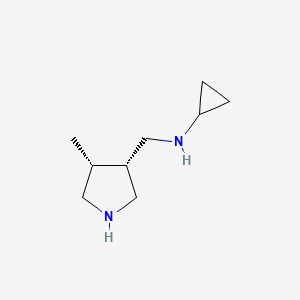 molecular formula C9H18N2 B13270491 N-([(3S,4R)-4-Methylpyrrolidin-3-YL]methyl)cyclopropanamine 