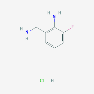 molecular formula C7H10ClFN2 B13270597 2-(Aminomethyl)-6-fluoroaniline hydrochloride 