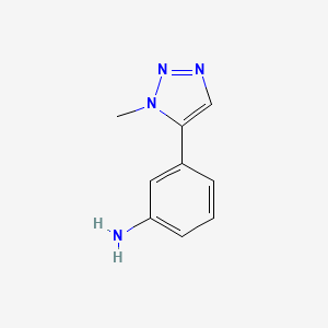 molecular formula C9H10N4 B13270683 3-(1-Methyl-1H-1,2,3-triazol-5-yl)aniline 