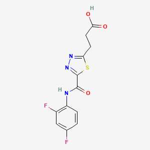molecular formula C12H9F2N3O3S B1327070 3-(5-{[(2,4-二氟苯基)氨基]羰基}-1,3,4-噻二唑-2-基)丙酸 CAS No. 1142202-71-8