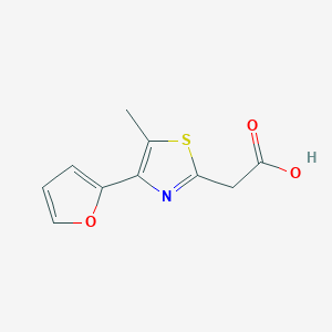 molecular formula C10H9NO3S B13270770 2-(4-(Furan-2-yl)-5-methylthiazol-2-yl)acetic acid 