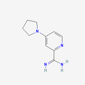 molecular formula C10H14N4 B13270772 4-(Pyrrolidin-1-yl)pyridine-2-carboximidamide 