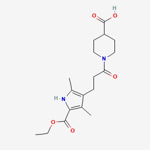 molecular formula C18H26N2O5 B1327081 1-{3-[5-(乙氧羰基)-2,4-二甲基-1H-吡咯-3-基]丙酰基}哌啶-4-羧酸 CAS No. 1142209-81-1
