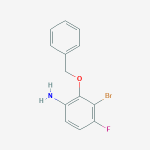 molecular formula C13H11BrFNO B13270835 2-(Benzyloxy)-3-bromo-4-fluoroaniline 