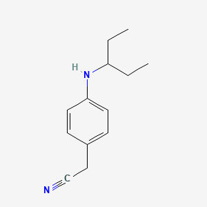 molecular formula C13H18N2 B13270842 2-{4-[(Pentan-3-yl)amino]phenyl}acetonitrile 